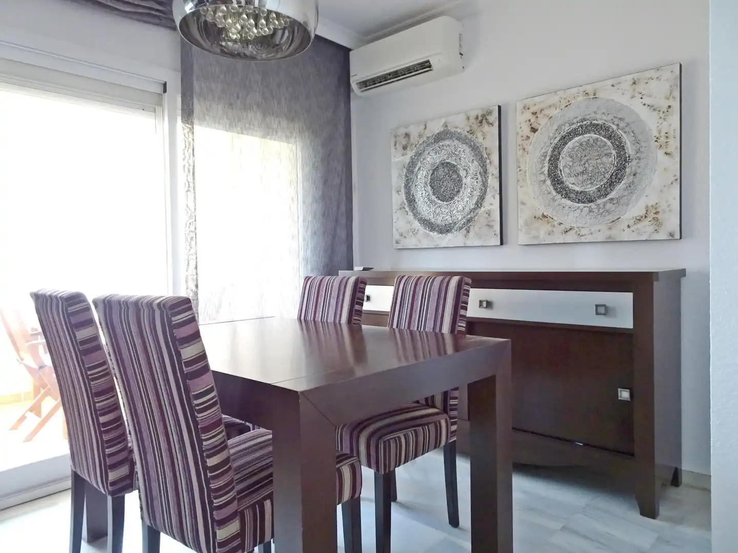 Esszimmer von Wohnung zur Miete in Málaga mit Klimaanlage, Privatgarten und Terrasse