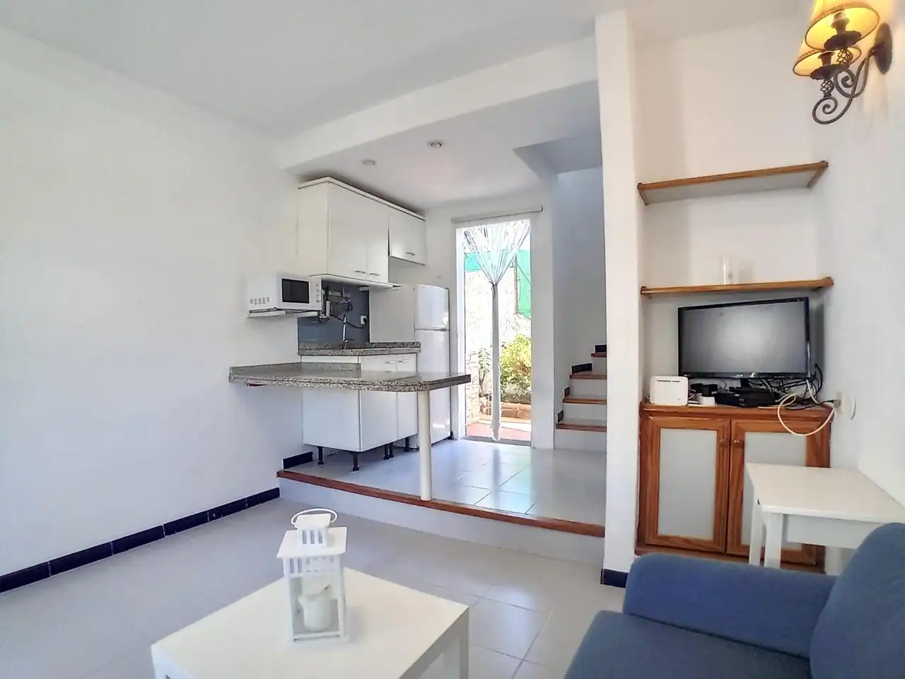 Wohnzimmer von Maisonette zur Miete in San Bartolomé de Tirajana mit Klimaanlage, Privatgarten und Terrasse