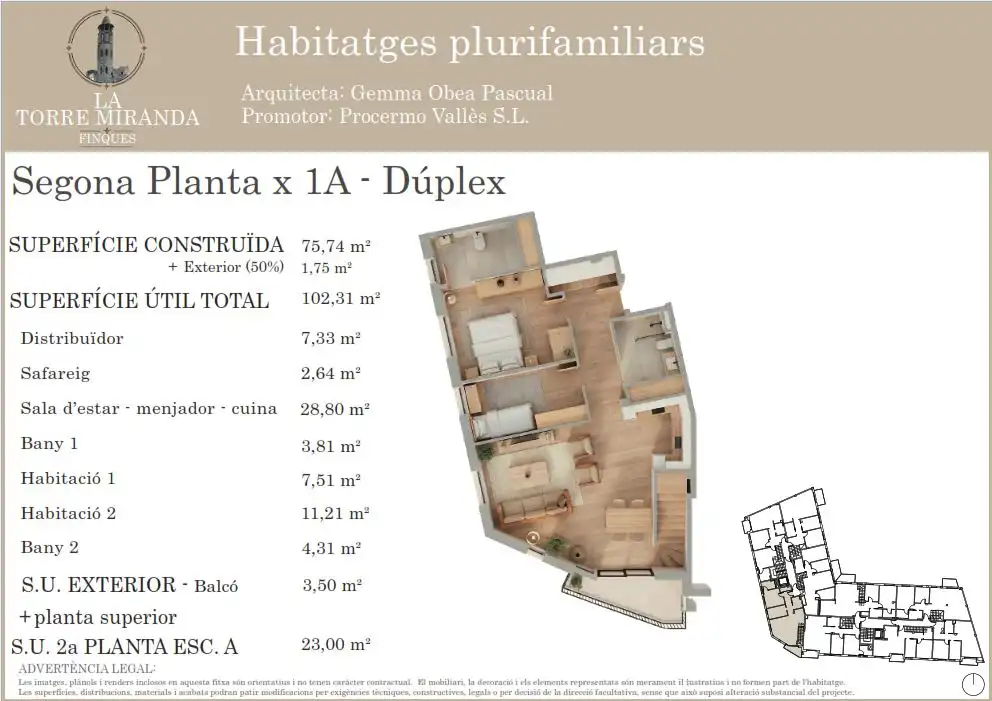 Dúplex d'obra nova amb terrassa en venda a Carrer Montseny 19