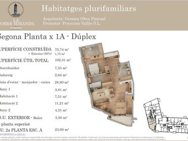 Neubau-Maisonette mit Balkon zum Verkauf in Carrer Montseny 19