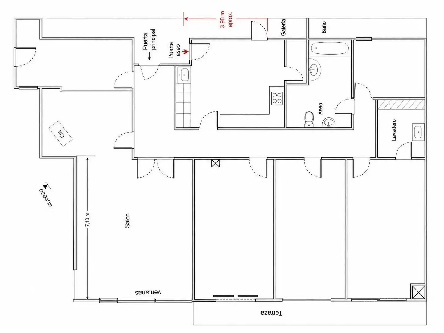 Wohnung zum Verkauf in Alicante / Alacant mit Klimaanlage, Terrasse und Abstellraum