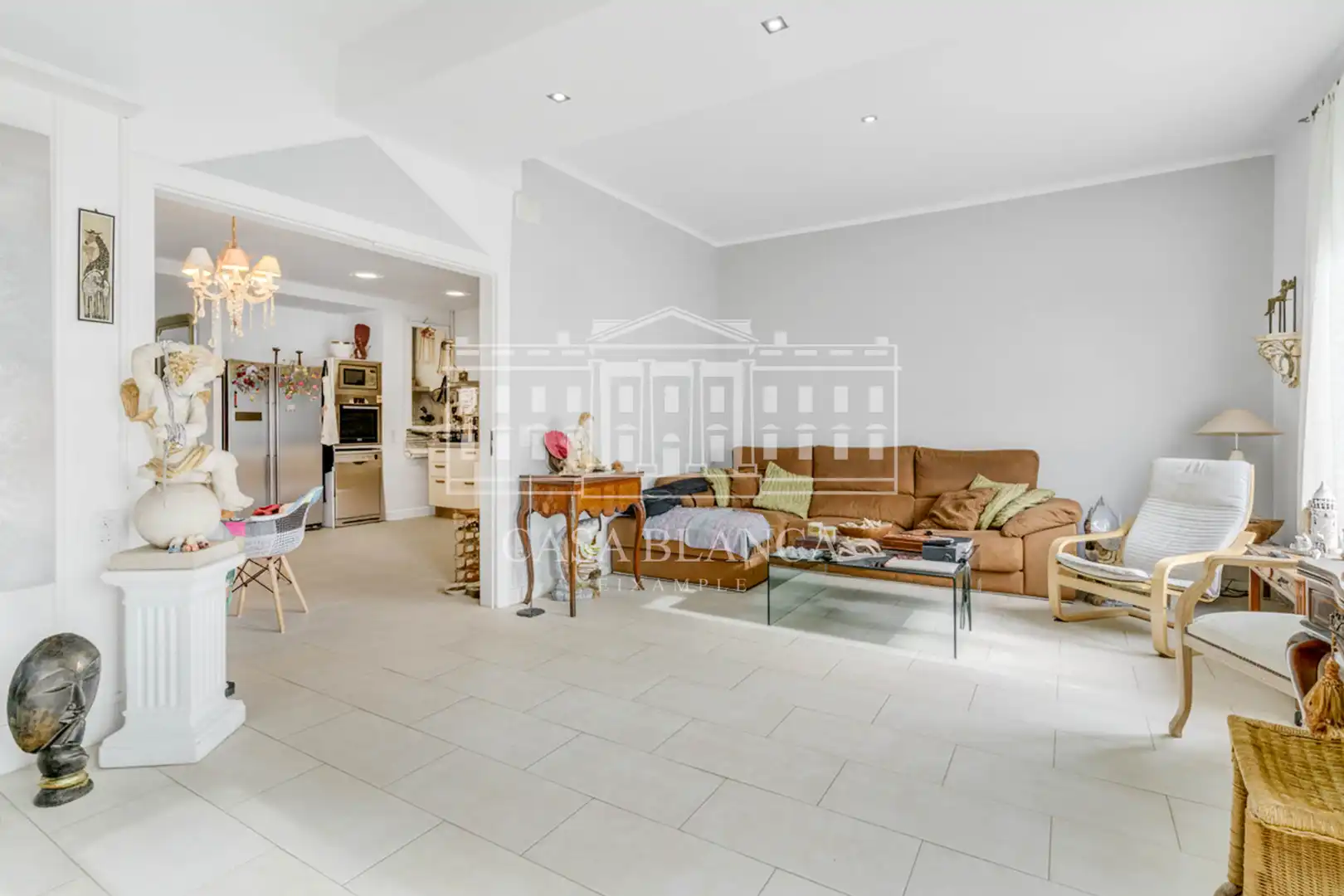 Wohnzimmer von Wohnung zum Verkauf in  Barcelona Capital mit Klimaanlage, Heizung und Privatgarten