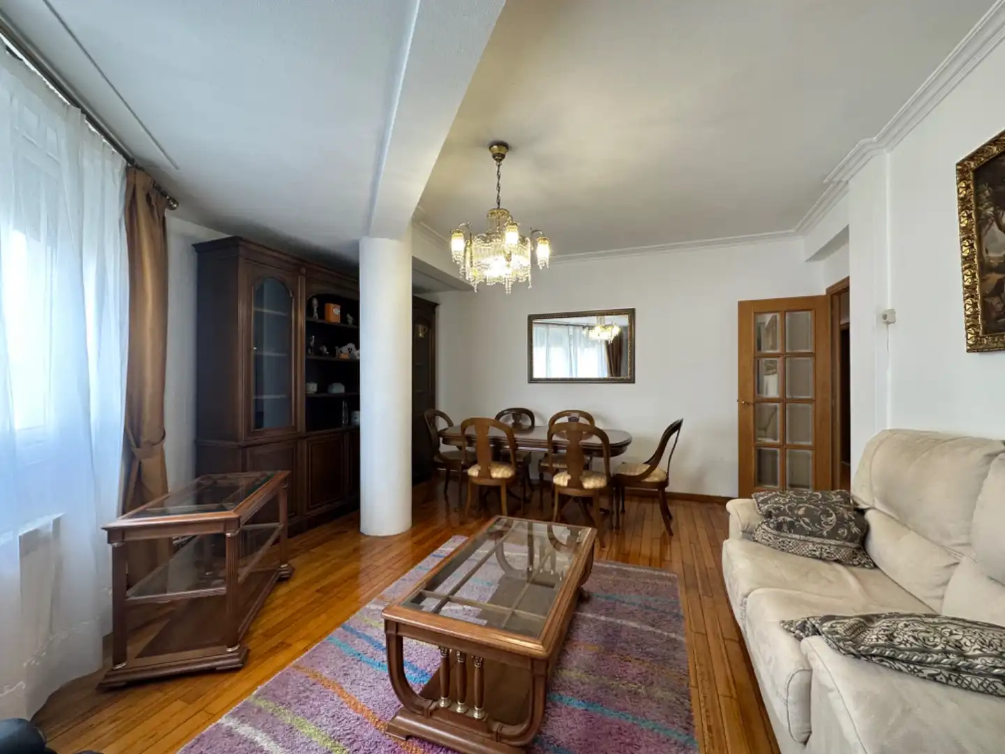 Sala de estar de Piso de alquiler en Santiago de Compostela  con Calefacción, Parquet y Amueblado