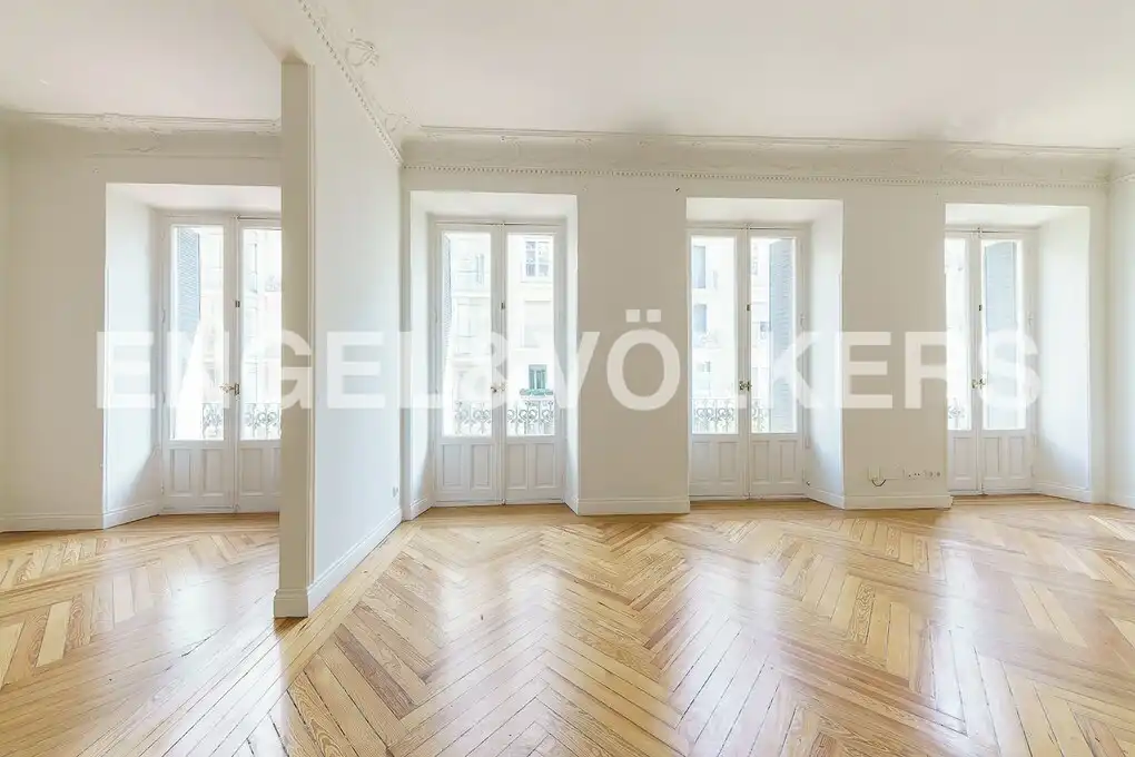 Wohnzimmer von Wohnung zur Miete in Madrid mit Klimaanlage, Heizung und Parkett