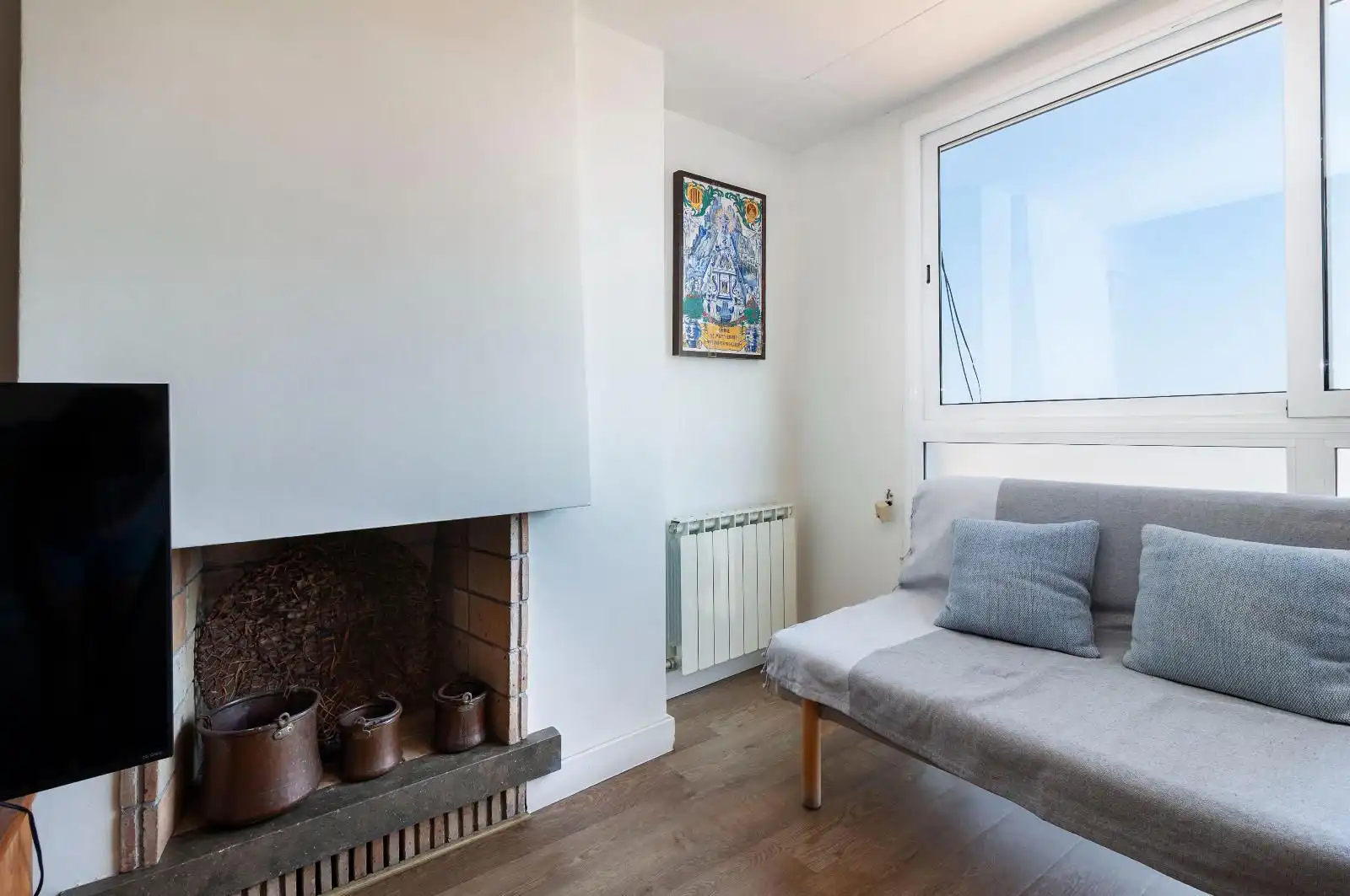 Wohnzimmer von Wohnung zum Verkauf in Sabadell mit Heizung, Parkett und Terrasse