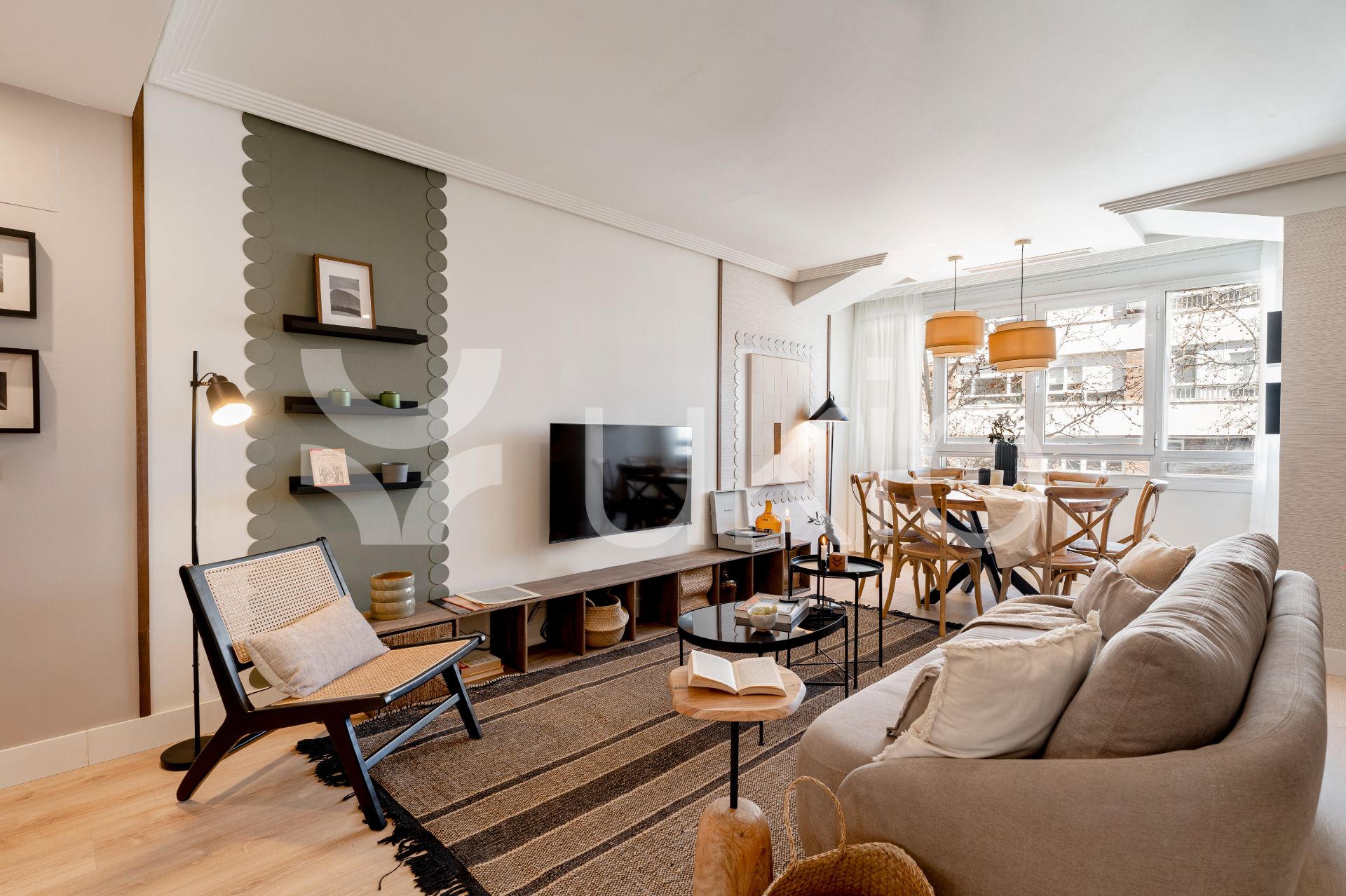 Living room of Apartment to rent in  Madrid Capital  with Air Conditioner, Heating and Furnished