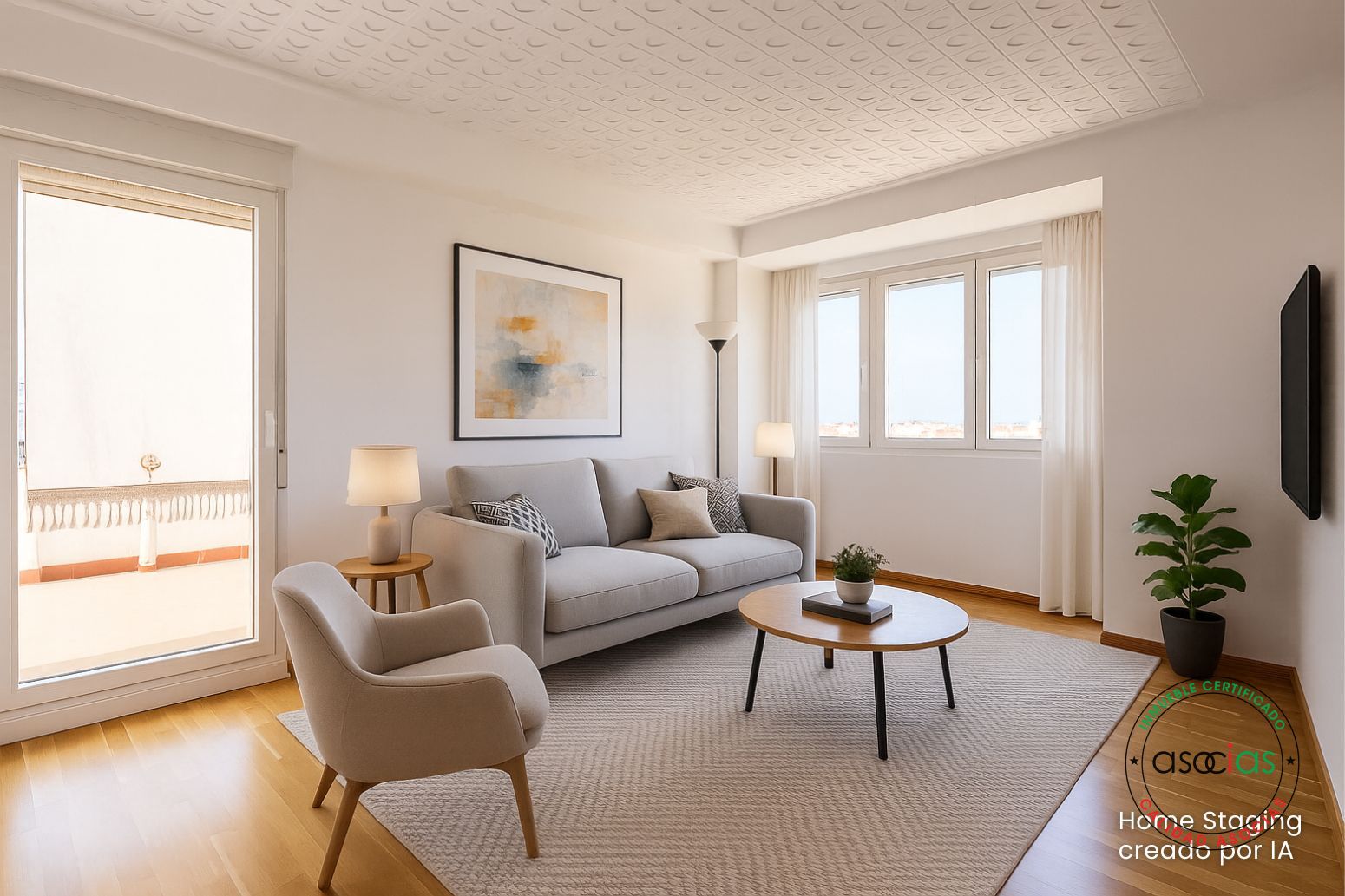 Sala d'estar de Àtic en venda en Gijón  amb Calefacció, Parquet i Terrassa