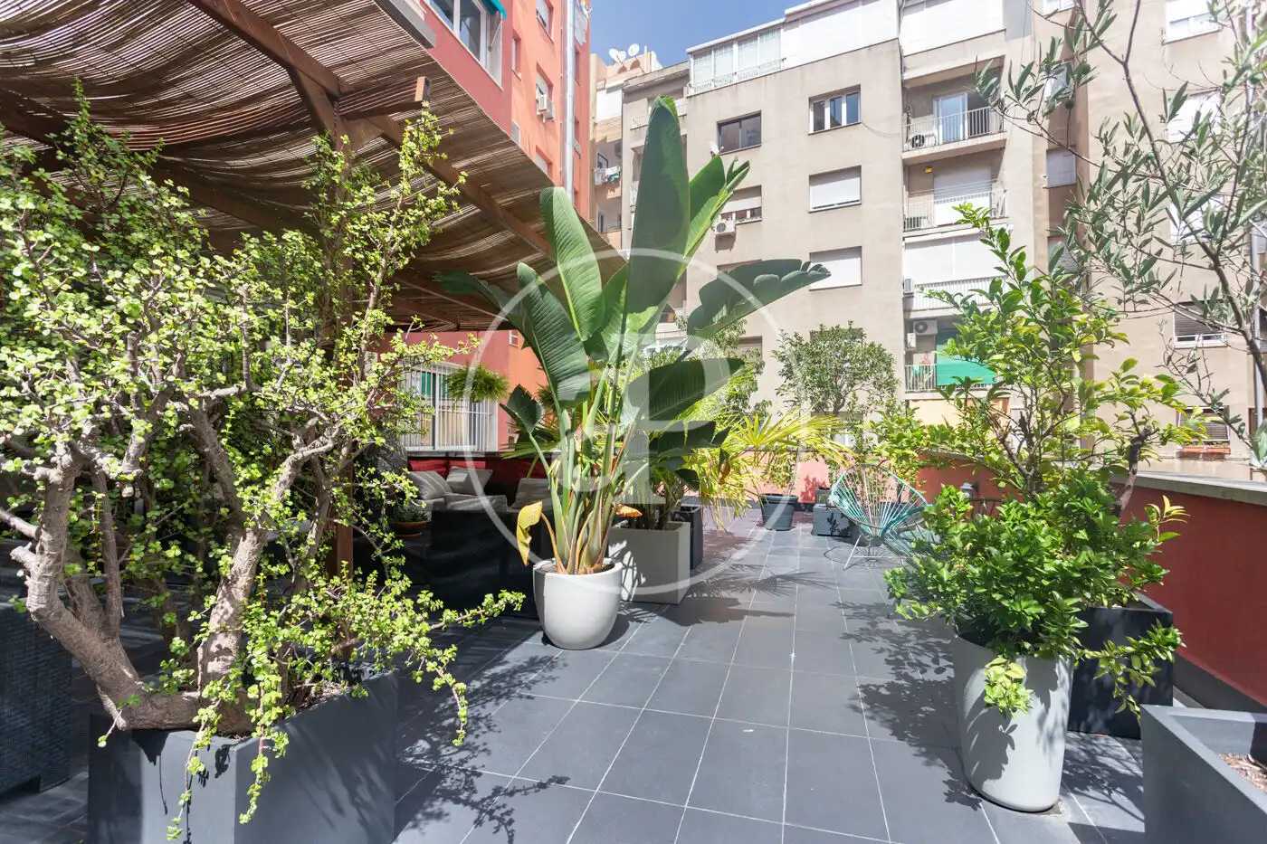 Terrace of Flat for rent in Barcelona  with Air Conditioner, Heating and Private garden
