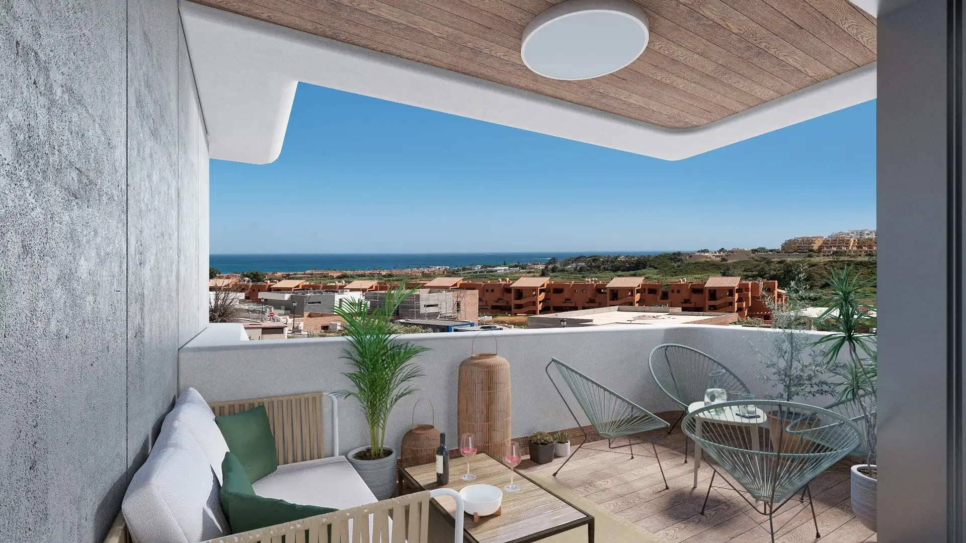 Terrasse von Dachboden zum Verkauf in Manilva mit Klimaanlage, Terrasse und Abstellraum