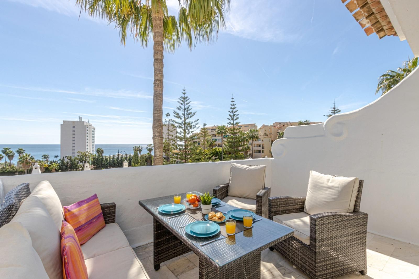 Terrace of Apartment for sale in Benalmádena  with Air Conditioner, Heating and Private garden