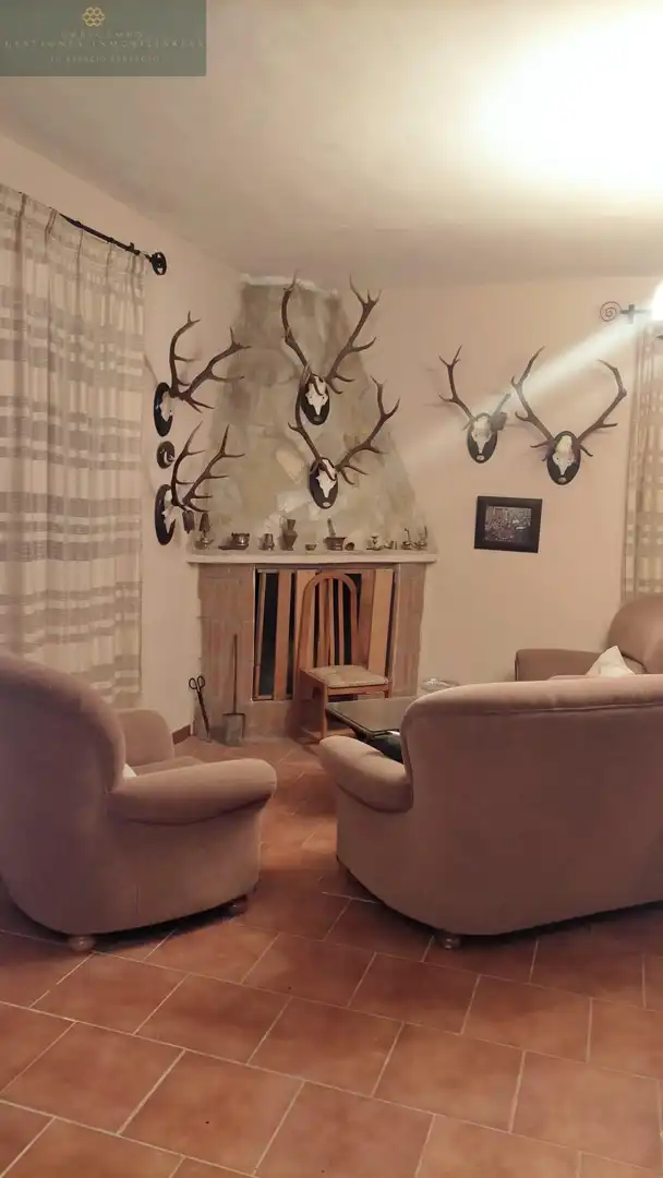 Sala de estar de Finca rústica en venta en La Nava de Santiago  con Piscina