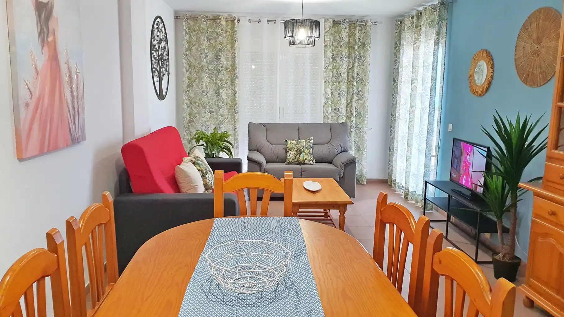 Wohnzimmer von Wohnungen zur Miete in Gandia mit Terrasse, Möbliert und Ofen