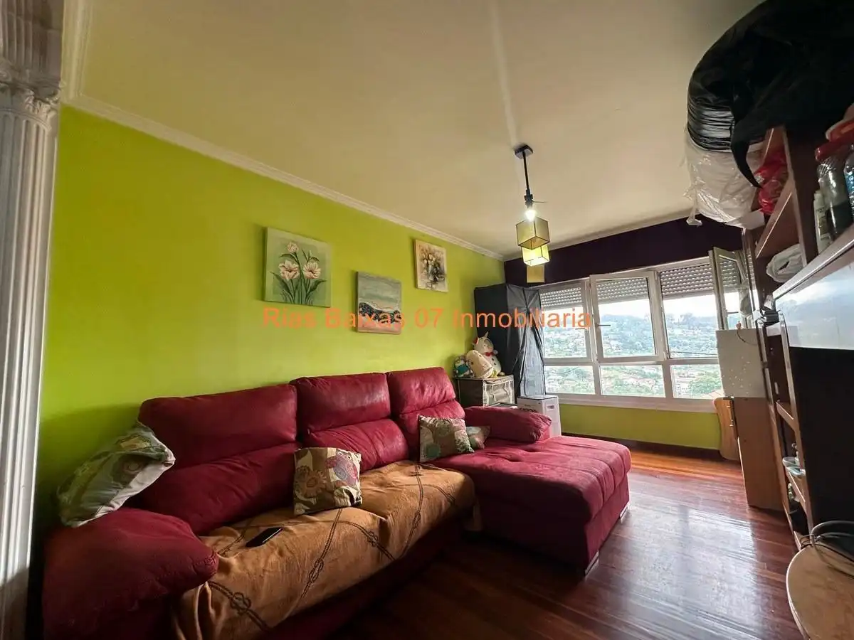 Sala de estar de Piso en venta en Vigo  con Calefacción, Parquet y Terraza