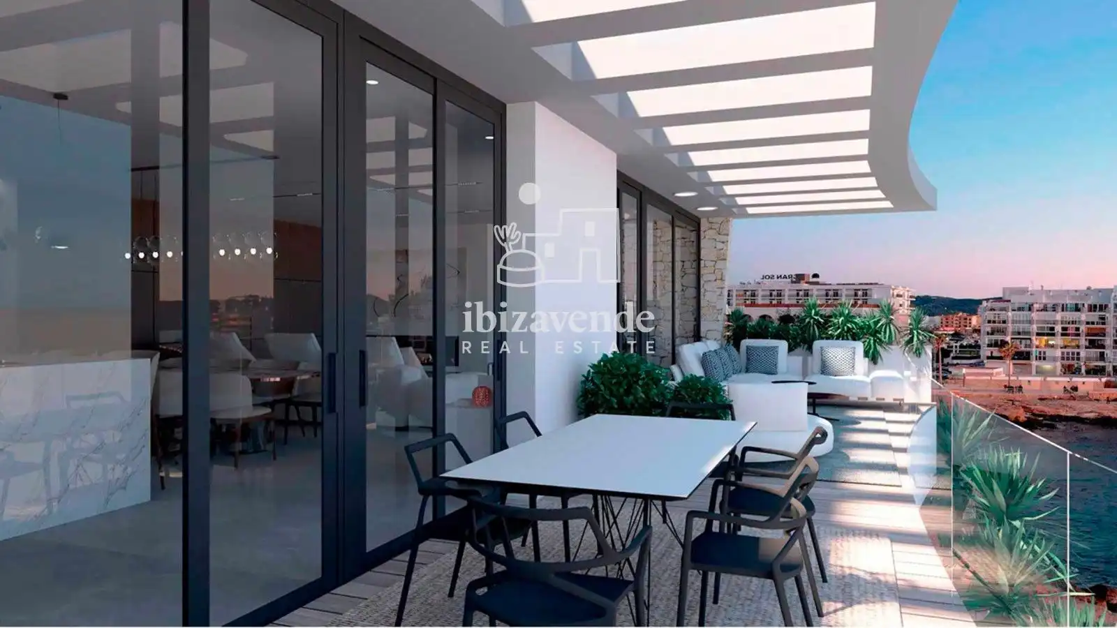 Terrace of Flat for sale in Sant Antoni de Portmany  with Heating, Terrace and Swimming Pool