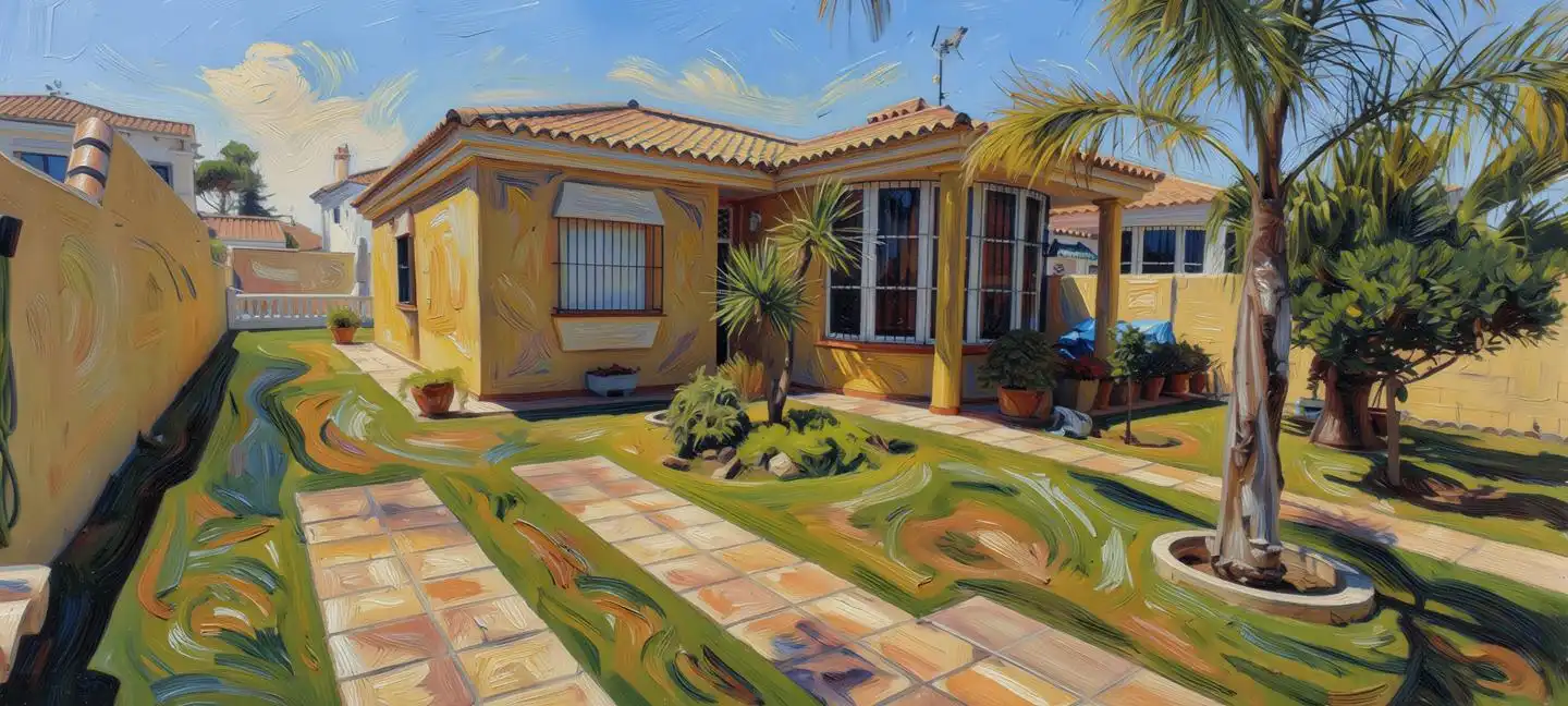 Vista exterior de Casa o chalet en venta en Chiclana de la Frontera con Aire acondicionado, Jardín privado y Terraza