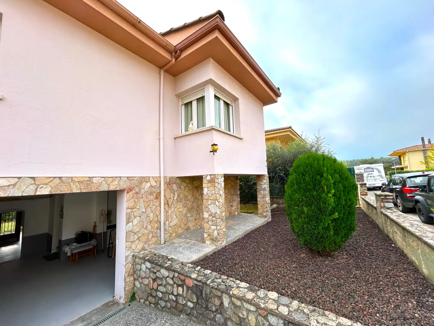 Exterior view of Houses for sale in Sant Julià del Llor i Bonmatí  with Air Conditioner, Heating and Private garden