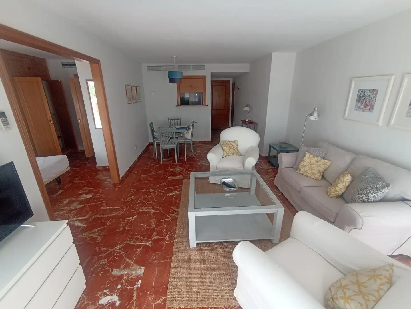 Sala d'estar de Apartament de lloguer en Sevilla amb Aire condicionat, Terrassa i Moblat