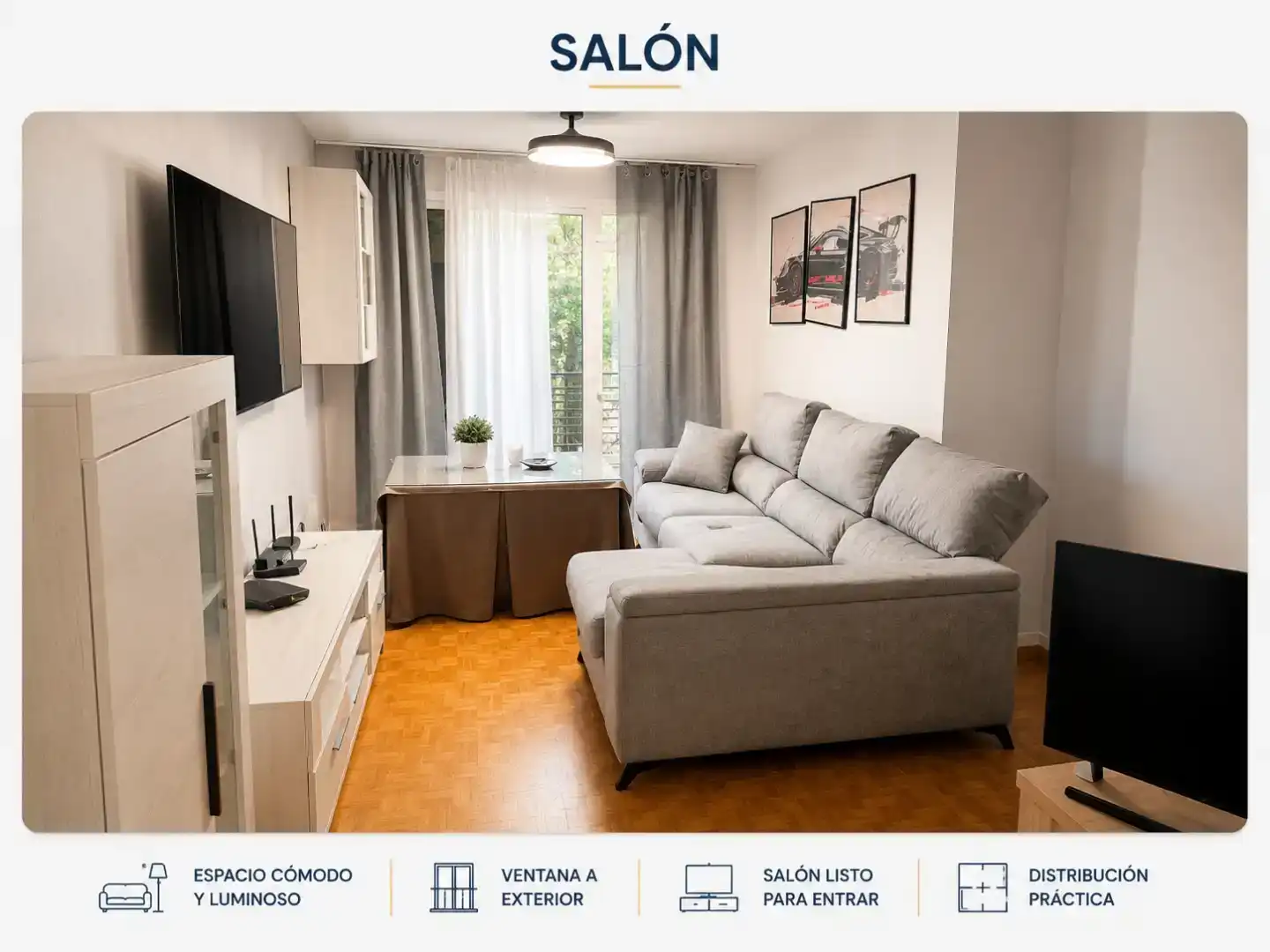Living room of Flat for rent in Mérida  with Parquet flooring, Furnished and Balcony