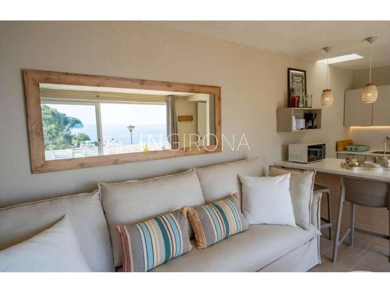 Sala d'estar de Casa o xalet de lloguer en Lloret de Mar amb Aire condicionat, Jardí privat i Terrassa
