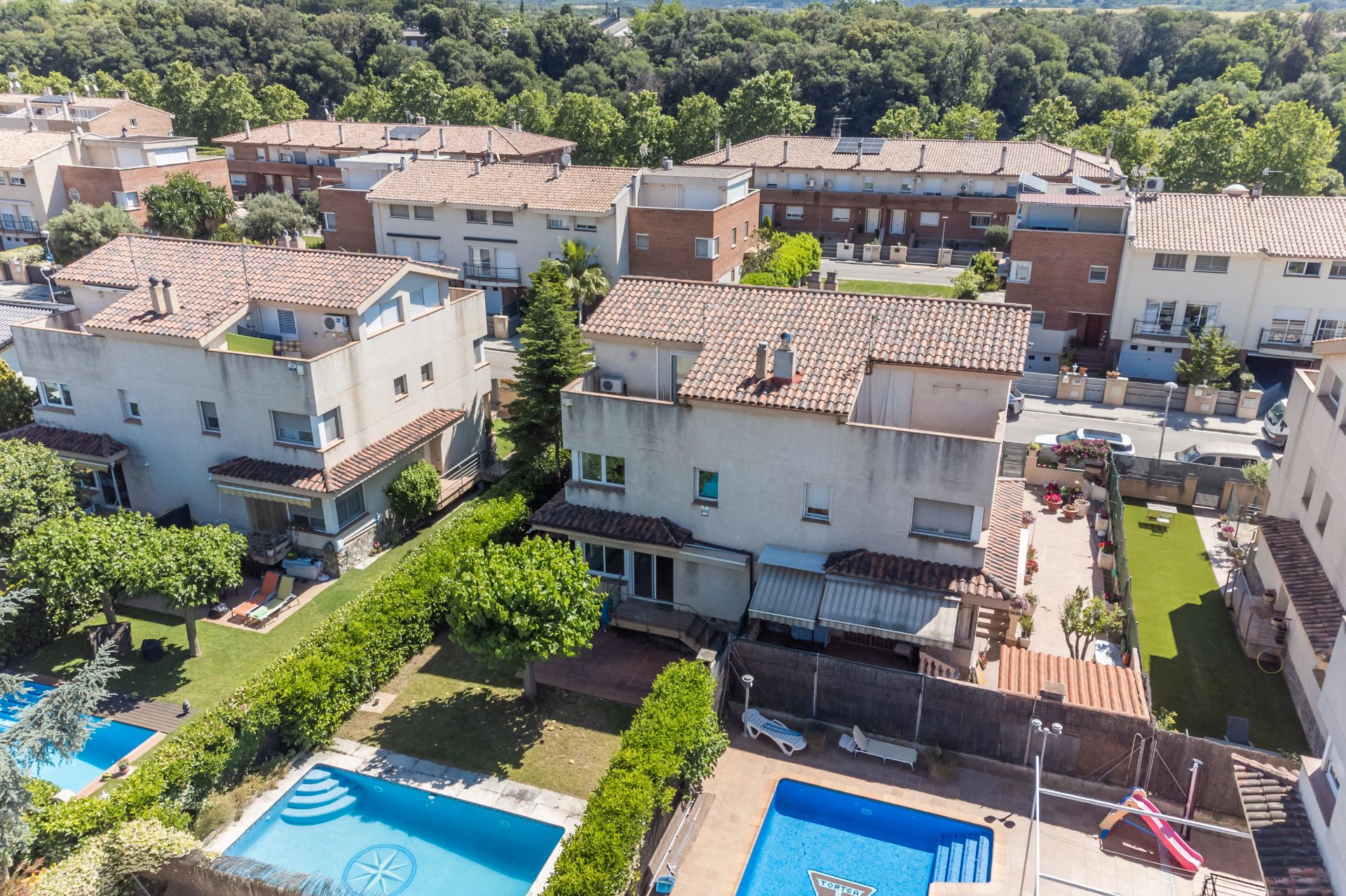 Exterior view of Single-family semi-detached for sale in La Garriga  with Heating, Private garden and Terrace
