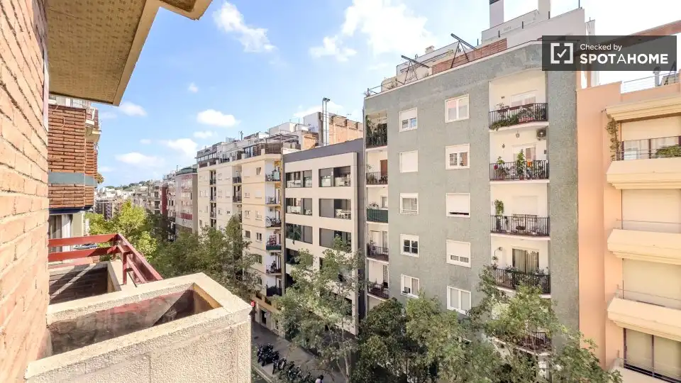 Vista exterior de Pis per a compartir en Barcelona amb Aire condicionat, Calefacció i Moblat