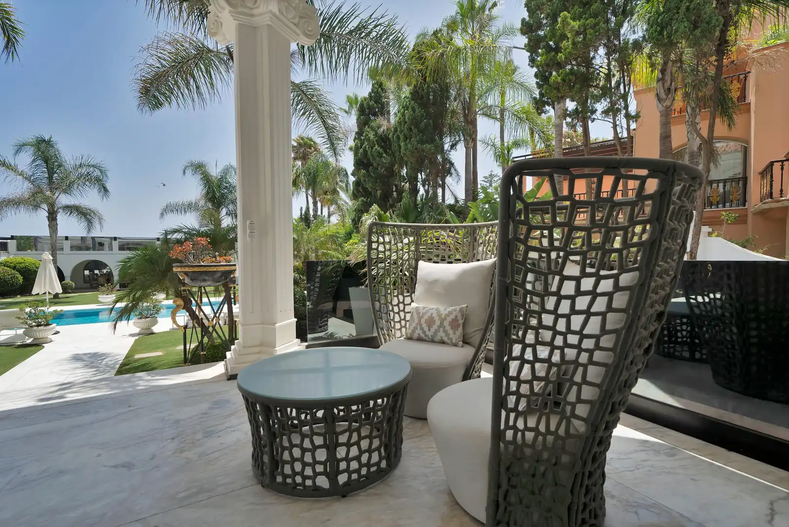 Terrasse von Haus oder Chalet zur Miete in Marbella mit Heizung, Privatgarten und Terrasse