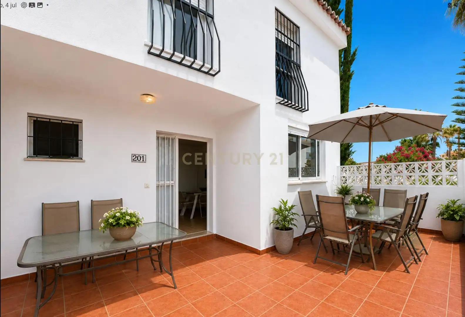 Terrassa de Casa adosada en venda en Mijas amb Aire condicionat, Jardí privat i Piscina
