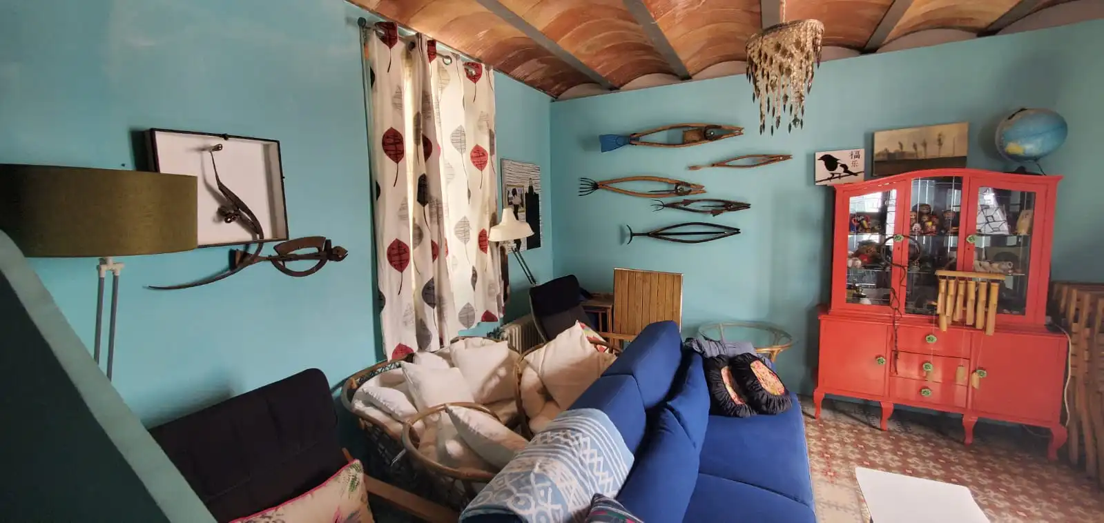 Wohnzimmer von Einfamilien-Reihenhaus zum Verkauf in L'Escala mit Heizung, Terrasse und Möbliert