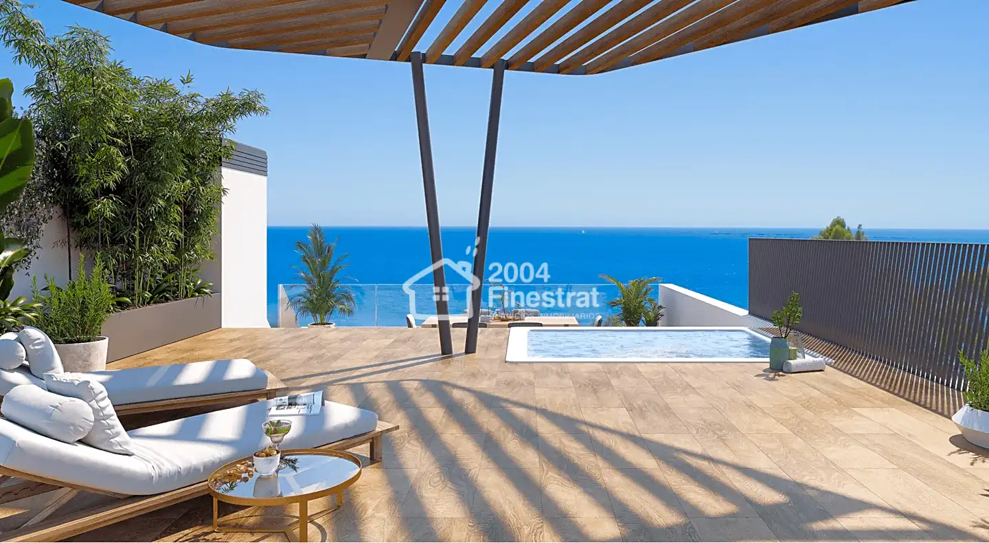 Terrace of Flat for sale in Villajoyosa / La Vila Joiosa  with Air Conditioner, Terrace and Community pool