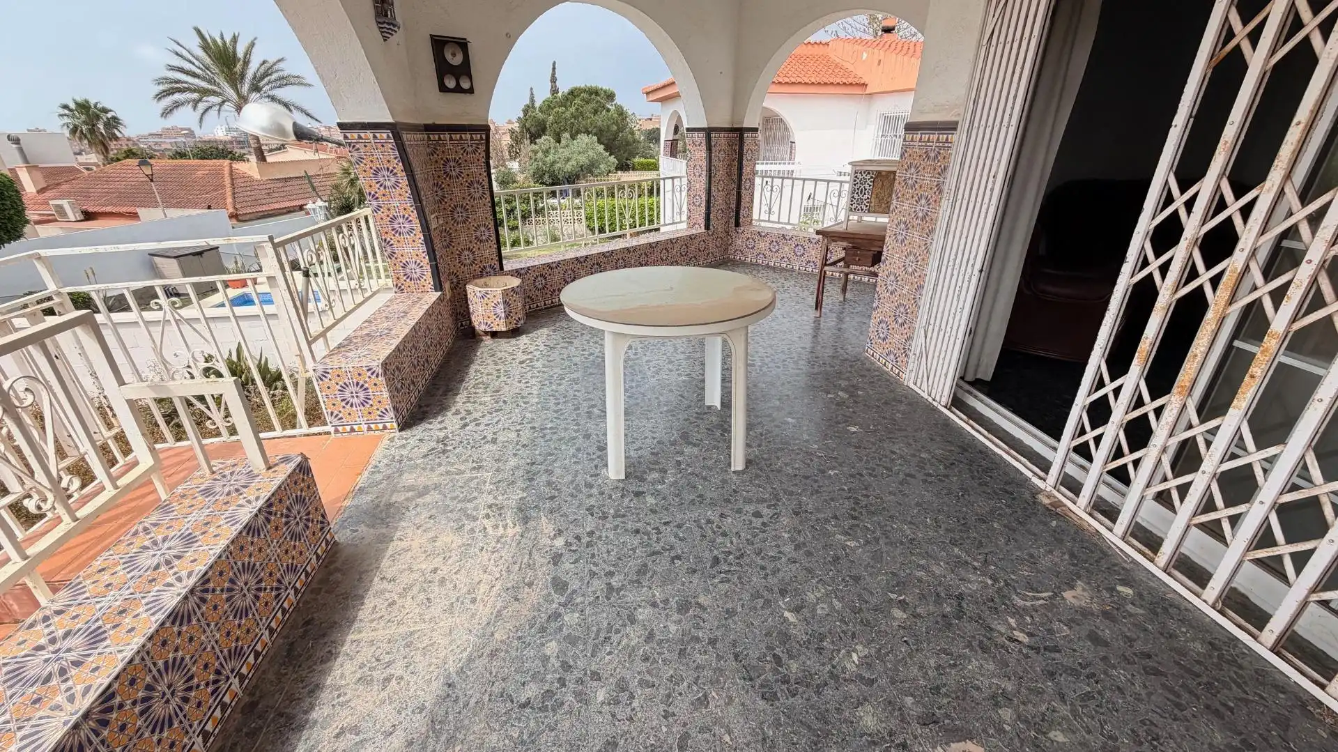 Terraza de Casa o chalet en venta en Roquetas de Mar con Aire acondicionado, Jardín privado y Piscina
