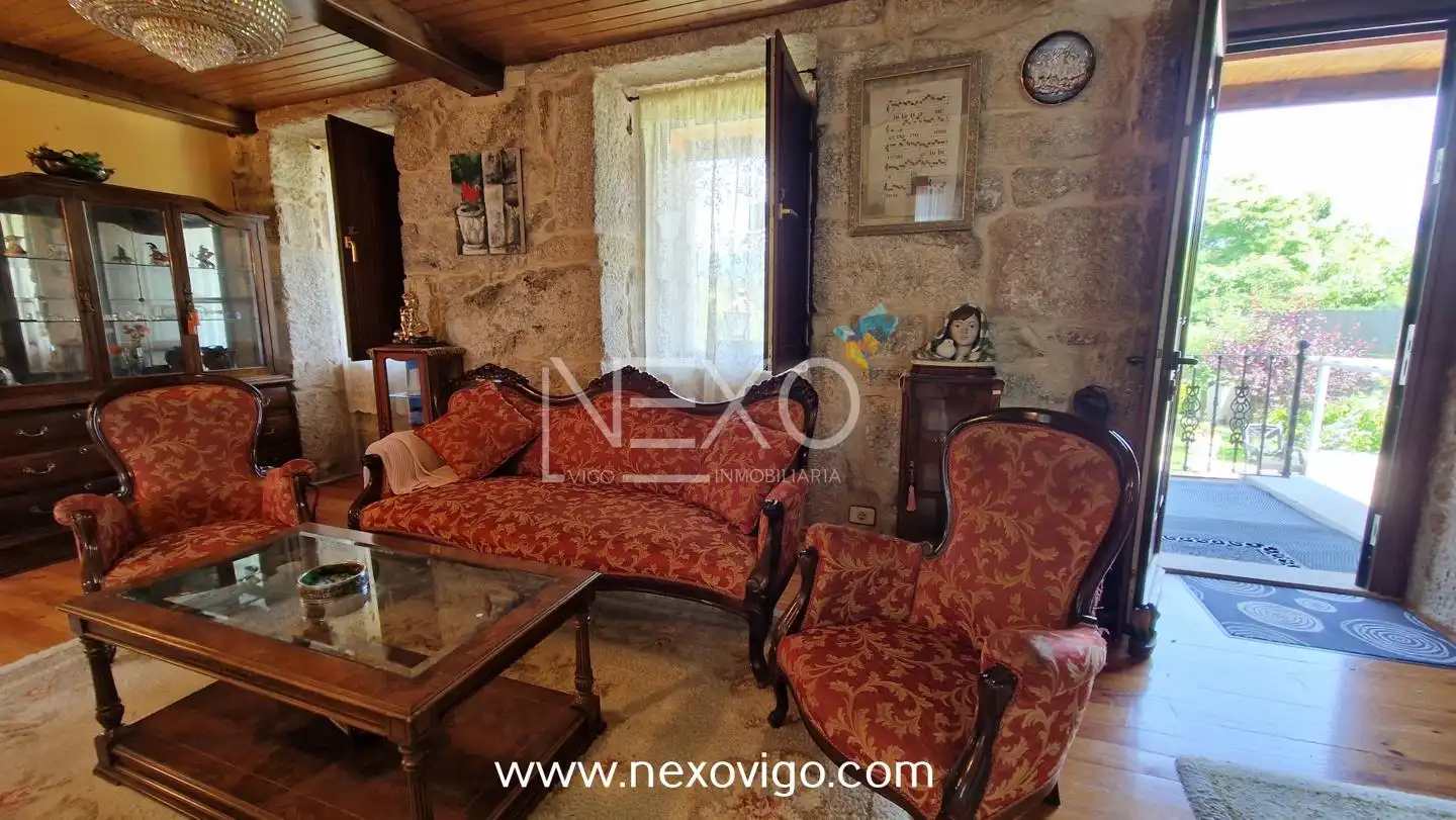 Wohnzimmer von Haus oder Chalet zum Verkauf in Mondariz mit Heizung, Privatgarten und Terrasse