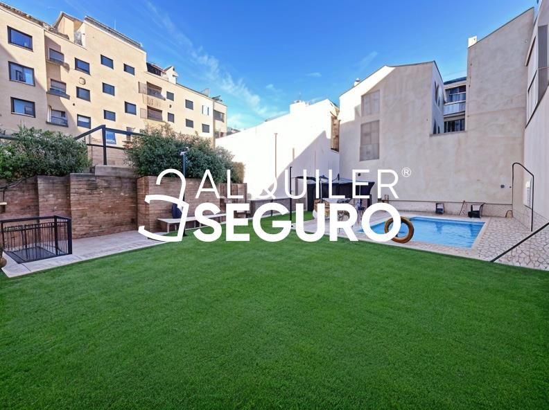 Garden of Flat to rent in Alcobendas  with Air Conditioner, Heating and Swimming Pool
