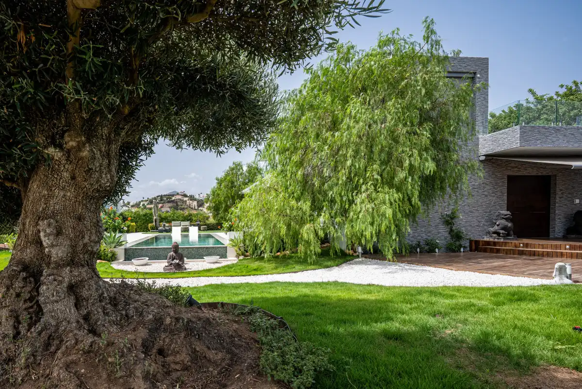 Jardí de Casa o xalet en venda en Málaga amb Aire condicionat, Terrassa i Piscina