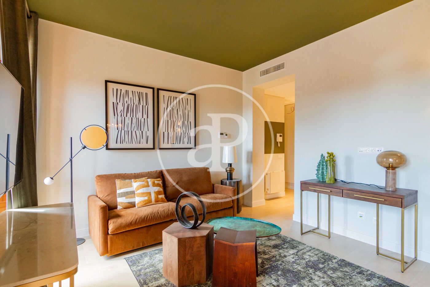 Living room of Flat to rent in  Madrid Capital  with Air Conditioner, Heating and Furnished