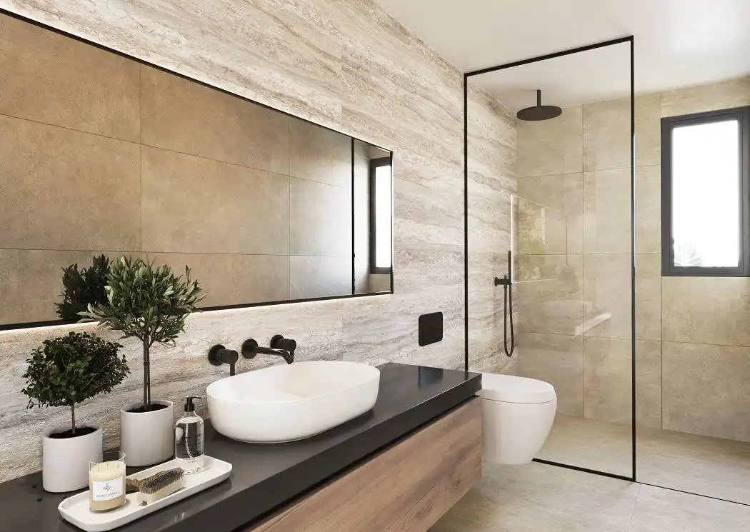 Badezimmer von Haus oder Chalet zum Verkauf in Polop mit Klimaanlage, Heizung und Privatgarten