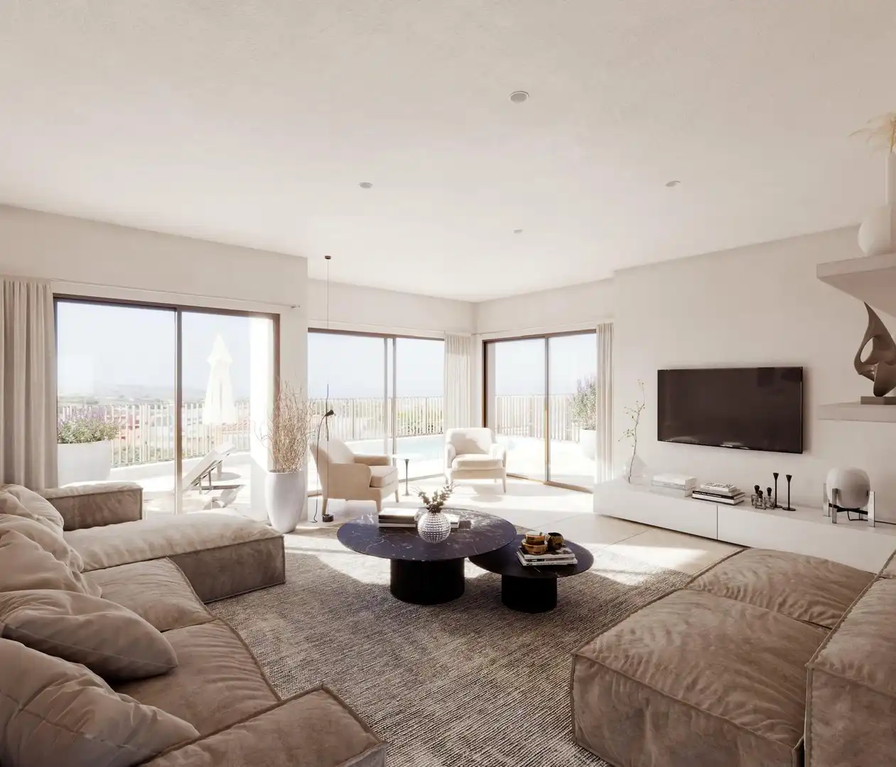 Sala de estar de Casa adosada en venta en La Orotava con Jardín privado y Piscina