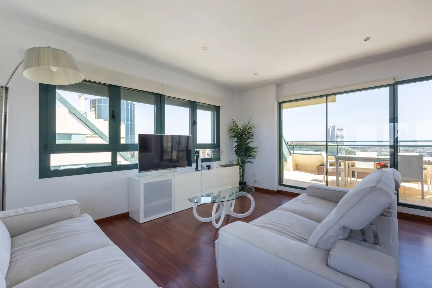 Living room of Attic for rent in Valencia  with Air Conditioner, Heating and Parquet flooring