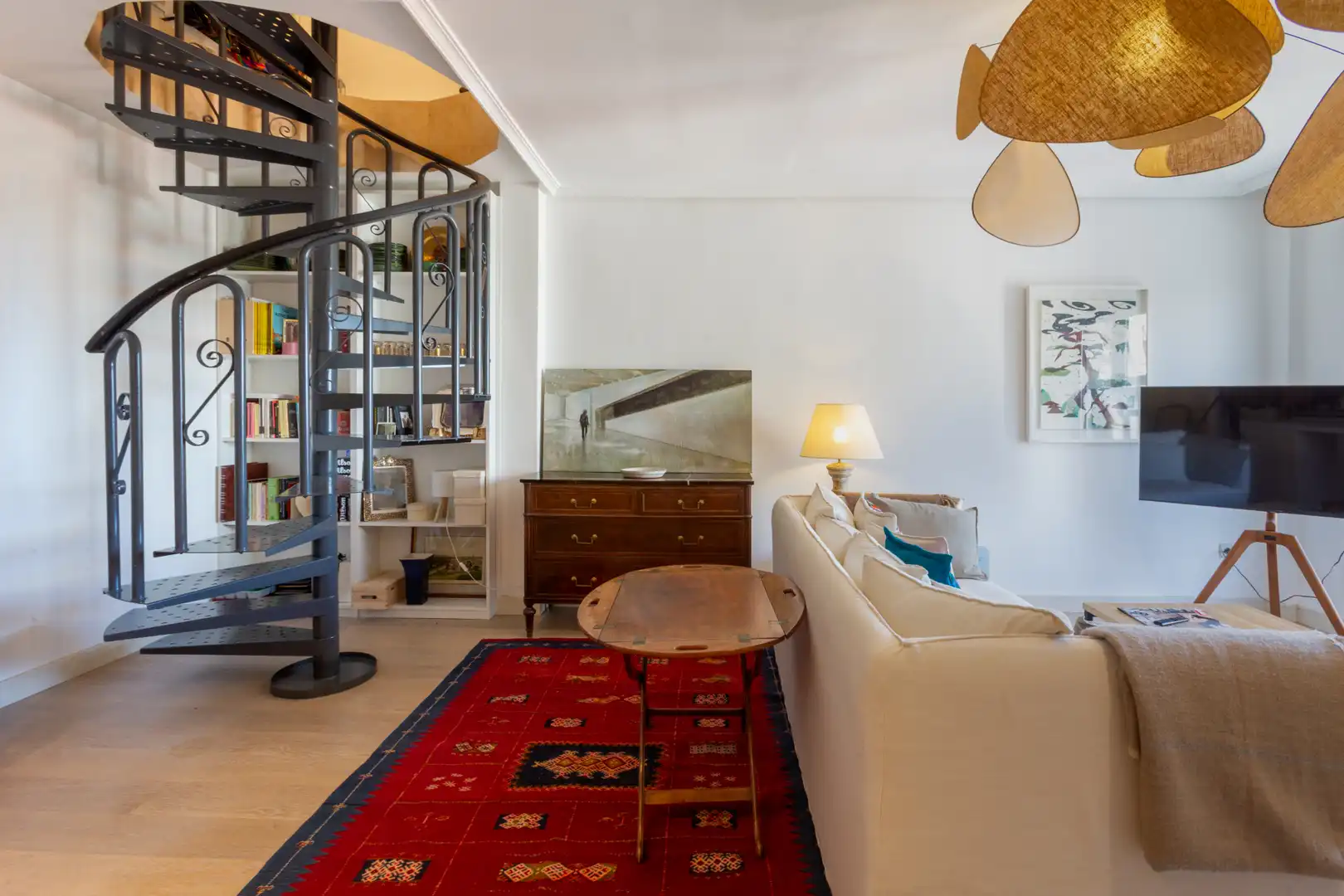 Sala de estar de Dúplex de alquiler en Madrid con Aire acondicionado y Amueblado