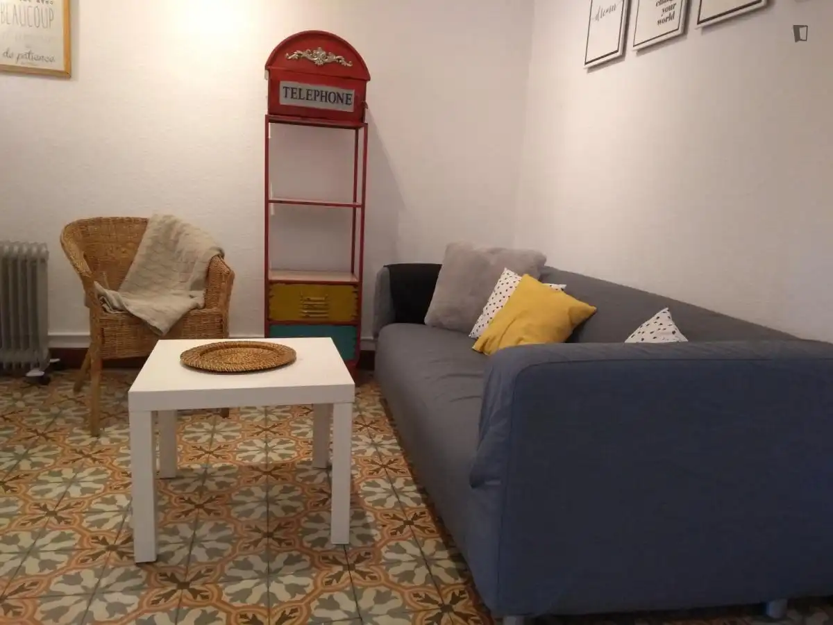 Sala d'estar de Apartament per a compartir en Barcelona amb Moblat, Forn i Rentadora