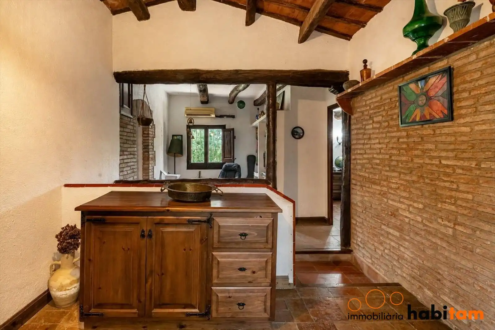 Cocina de Finca rústica en venta en Sils con Aire acondicionado, Calefacción y Jardín privado