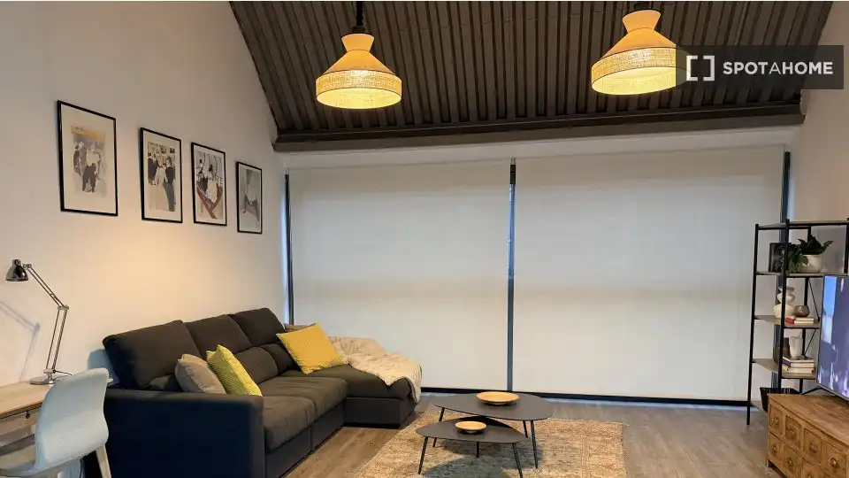 Living room of Study for share in Alcalá de Henares  with Air Conditioner, Heating and Terrace