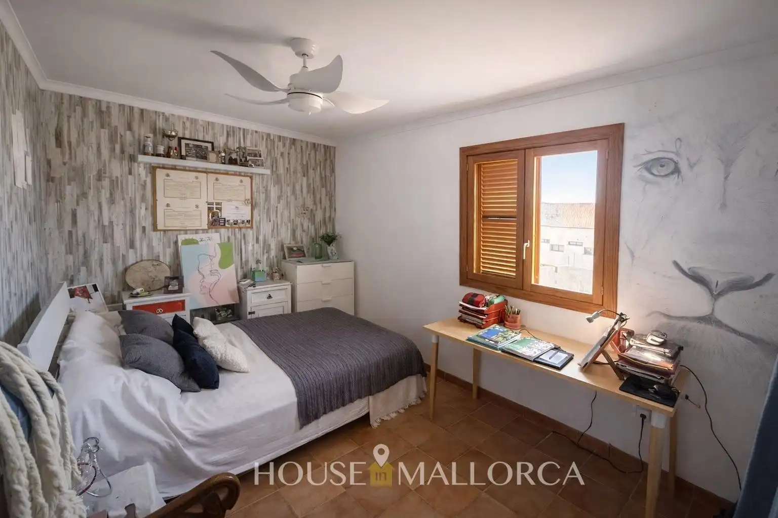 Bedroom of Flat for sale in Binissalem  with Air Conditioner, Private garden and Storage room