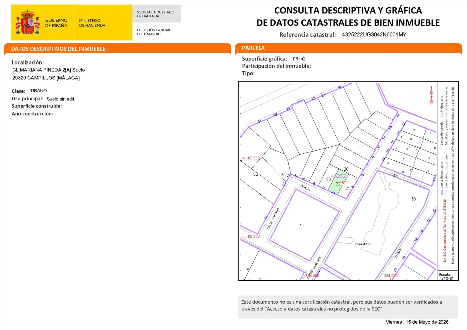 Wohnbaugrundstück zum Verkauf in Calle Mariana Pineda 5, imagen 5