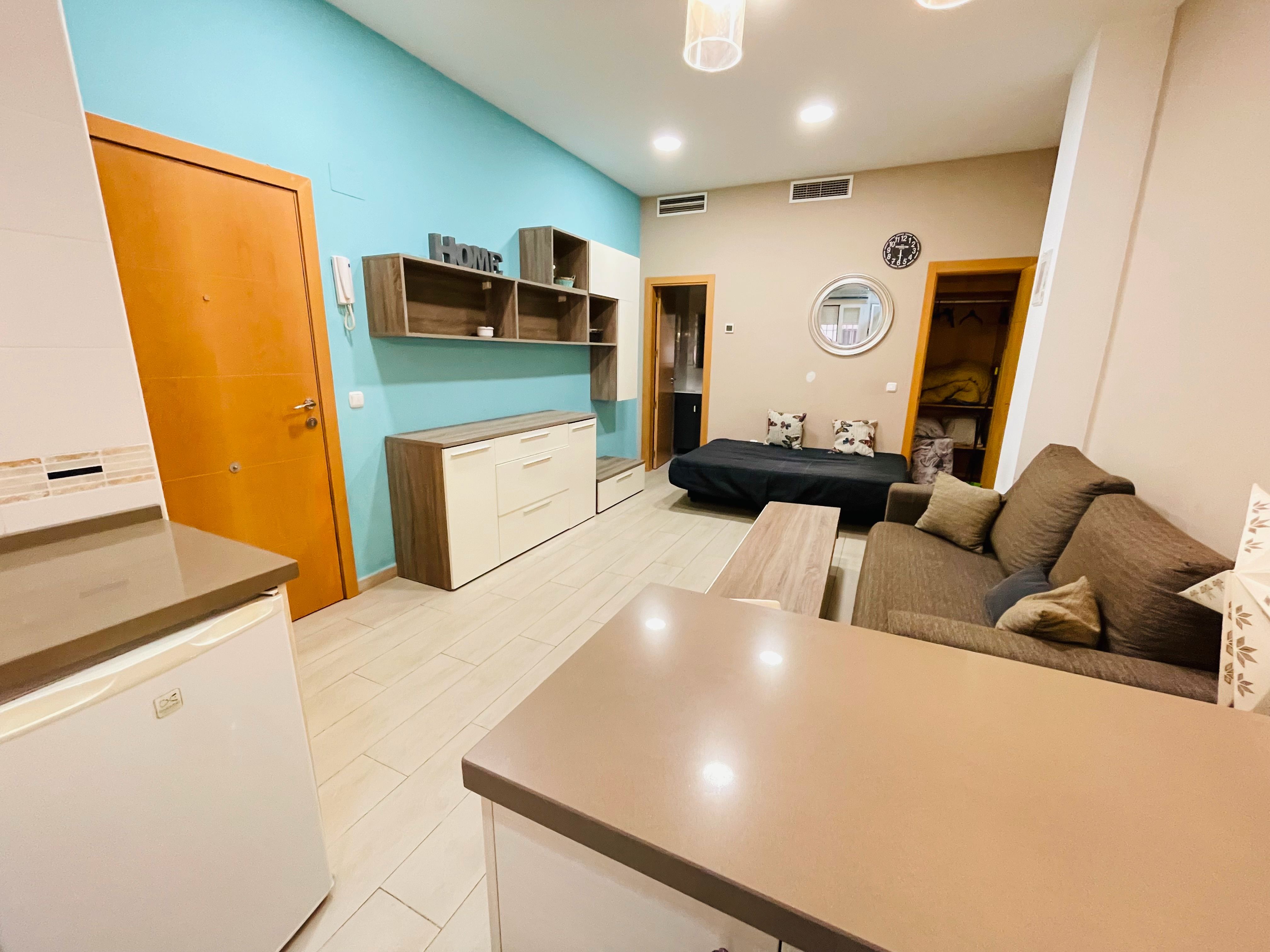 Sala de estar de Apartamento de alquiler en Málaga Capital con Aire acondicionado, Amueblado y Lavadora