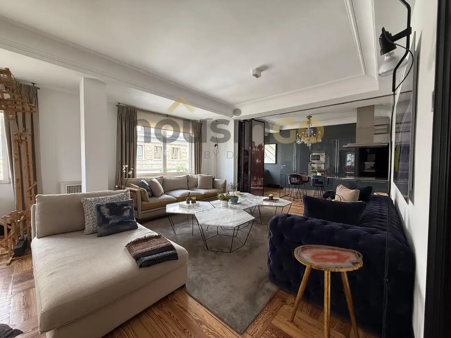 Wohnzimmer von Wohnung zur Miete in  Madrid Capital mit Heizung und Möbliert