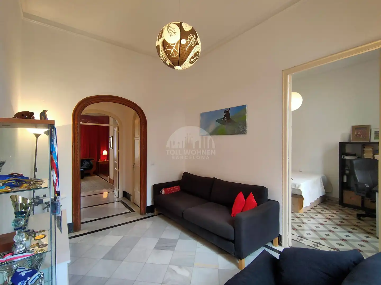 Wohnzimmer von Einfamilien-Reihenhaus zum Verkauf in Gelida mit Klimaanlage, Heizung und Terrasse