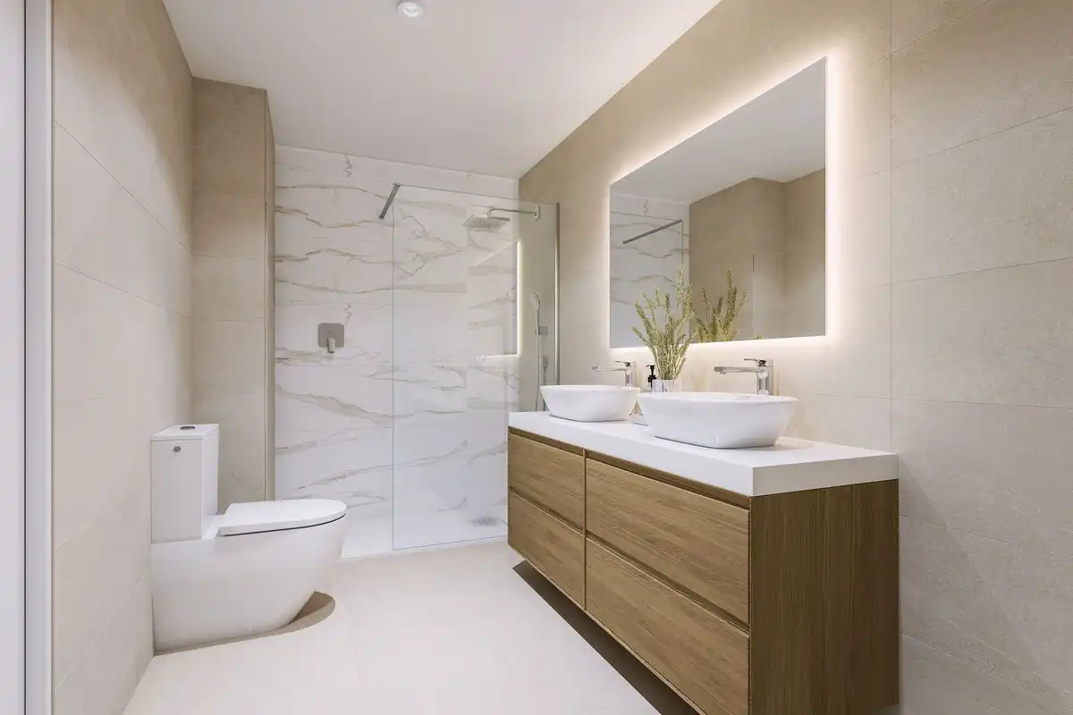 Badezimmer von Wohnungen zum Verkauf in Estepona mit Klimaanlage, Terrasse und Abstellraum