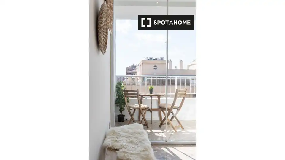 Balcony of Flat for rent in Valencia  with Air Conditioner, Heating and Furnished