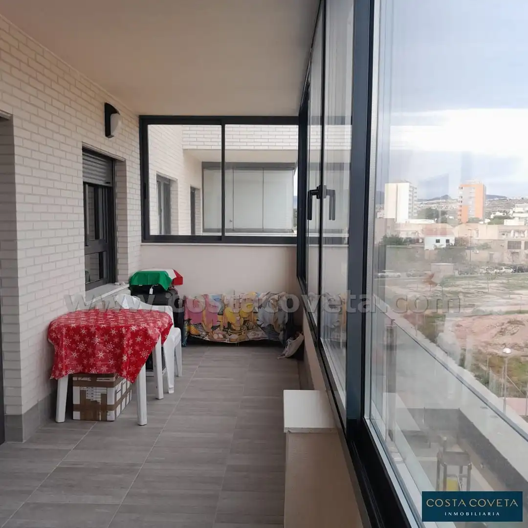 Balcony of Apartments for sale in El Campello  with Air Conditioner, Swimming Pool and Furnished