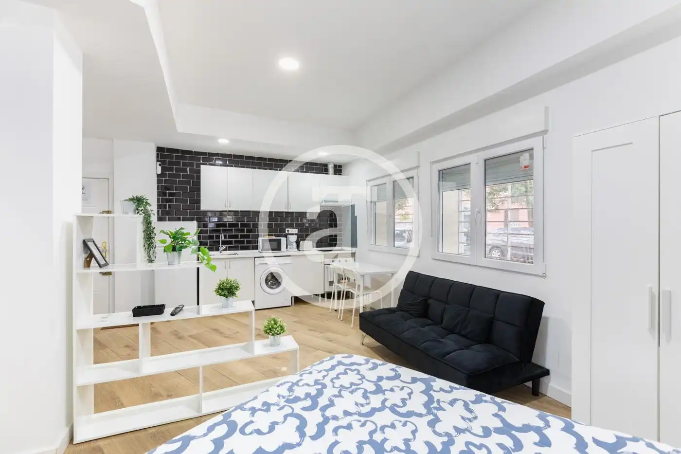 Sala de estar de Estudio de alquiler en Madrid con Aire acondicionado, Calefacción y Amueblado